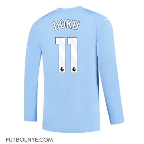 Camiseta Manchester City Jeremy Doku #11 Primera Equipación 2023-24 manga larga